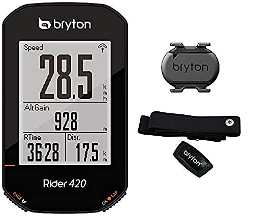 Bryton 420t Rider con cadencia y Banda Cardio, Unisex Adulto, Negro, 83.9x49.9x16.9