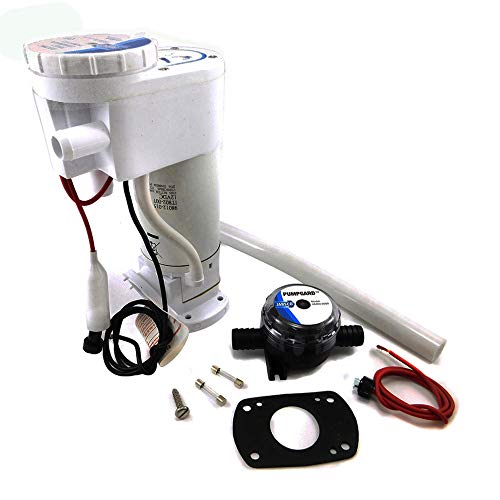 BTK - Kit de conversión y transformación de Bomba de Mano eléctrica Jabsco 29200-0120 - Recambio fácil Blanco - Servicios higiénicos - Aspirador de Agua de mar para Enjuague de inodoros