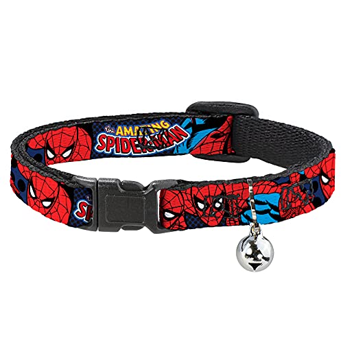 Buckle Down - Collar para Gato con diseño de Spider-Man, 1/2" x 8-12", tamaño Mediano