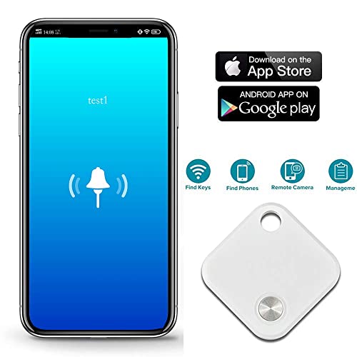 Buscador de Llaves Bluetooth Key Finders Anti-pérdida Sound Smart Teléfono Tracker Tag Localizador de Llaves Buscador Alarma para Perros Gatos App Compatible con Android y iOS(1PCS)