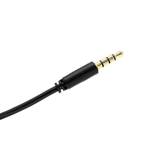 Cable de Audio Estereo Jack 3.5 Macho-Macho 4 Pin (1 Metro, Negro)