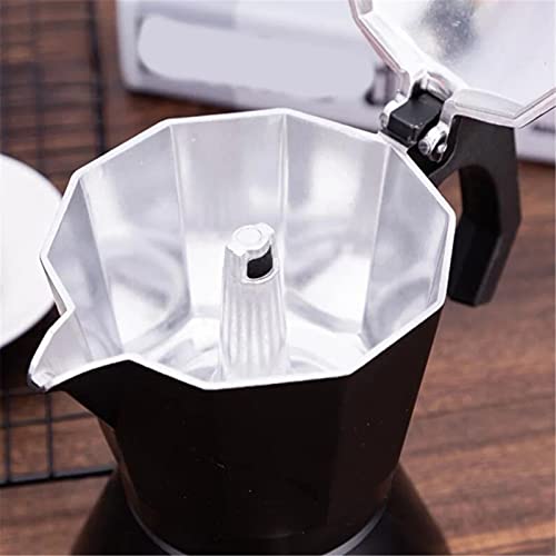 Café Moka Pot Máquina de café Mocha Latte Mocha Espresso Coffee Pot Stove Coffee Machine Fácil de Usar (Color : Black, Size : 450ml)