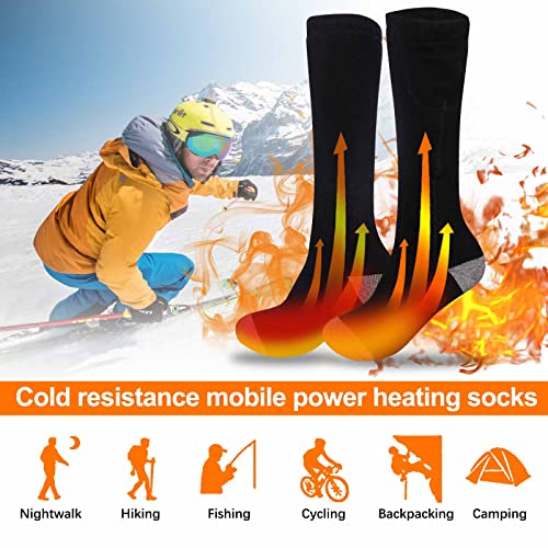 Calcetines calefactables para hombre y mujer, calcetines calefactables de invierno eléctricos con 2 cajas de pilas secas, calcetines de invierno para esquí, camping, pesca (sin batería)