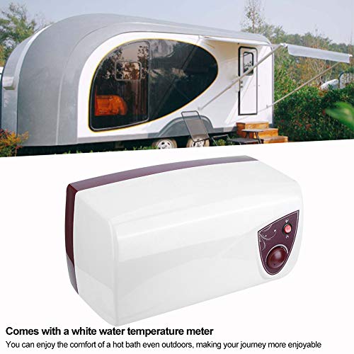 Calentador de ducha para caravana, calentador de agua eléctrico universal con indicador de temperatura para caravana, caravana, barco, 10L, 12 V/220 V