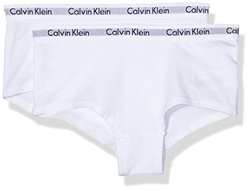 Calvin Klein 2PK Shorty Bragas, Blanco (100), 128-140 (Talla del Fabricante: 8-10) (Pack de 2) para Niñas
