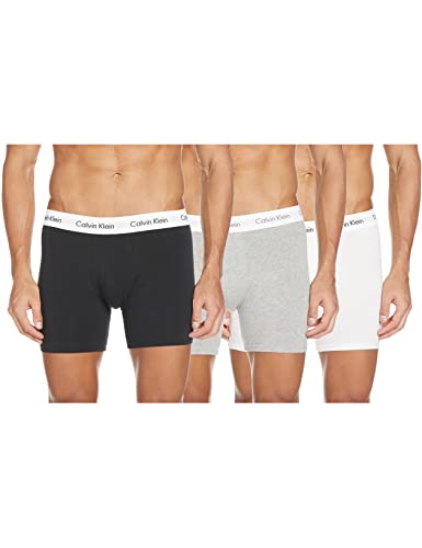 Calvin Klein 3 Pack Trunks-Cotton Stretch Bóxers, Multicolor (Black/White/Grey Heather), XS (Pack de 3) para Hombre