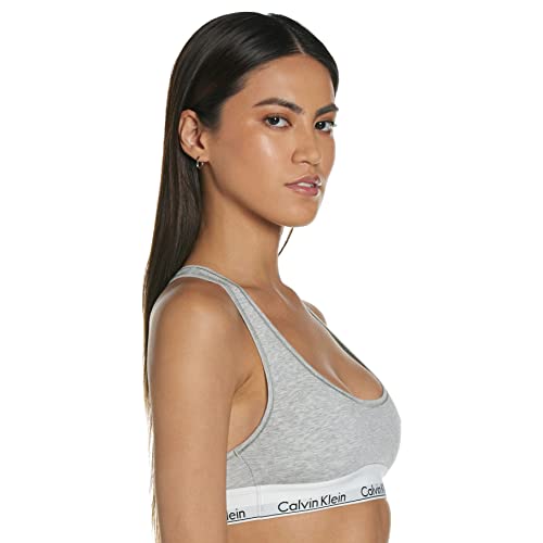 Calvin Klein Modern Cotton Unlined Bralette Sujetador Deportivo, Gris (Grey Heather 020), M para Mujer