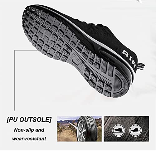 Calzado Deportivo para Hombres y Mujeres Calzado para Correr Zapatillas con amortiguación de Aire Zapatillas para Caminar al Aire Libre Blanco Negro 44