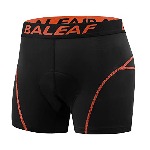 Calzoncillos para ciclismo de Baleaf, con almohadilla acolchada y goma elástica, hombre, naranja, XL=37-39