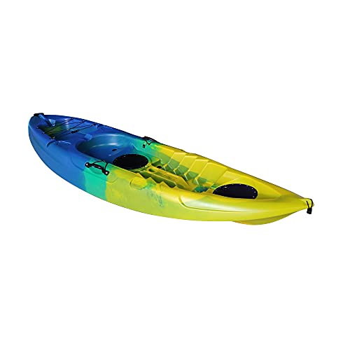 Cambridge Kayaks ES, Rocky Azul Verde Amarillo Solo Kayak, RIGIDO,