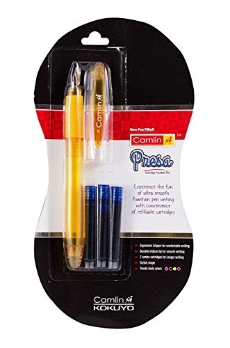 Camlin Kokuyo Presa: cartucho pluma estilográfica y tinta pack de cinco piezas azul por Camlin Kokuyo