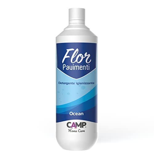 CAMP FLOR OCEAN,Limpiador Detergente Universal Concentrado Higienizante Para Piso, agradable perfume de brisa marina, 1LT