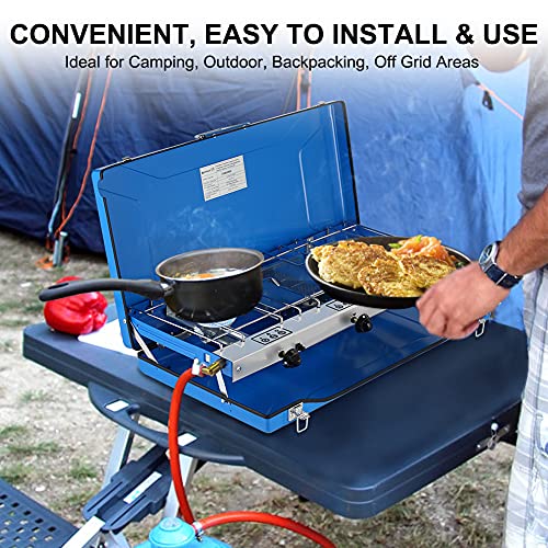 Camplux JK-5330 tres quemadores Hornillo a gas, portable cocina de camping gas para camping o festivales, 4.5kW Funciona con gas butano / propano