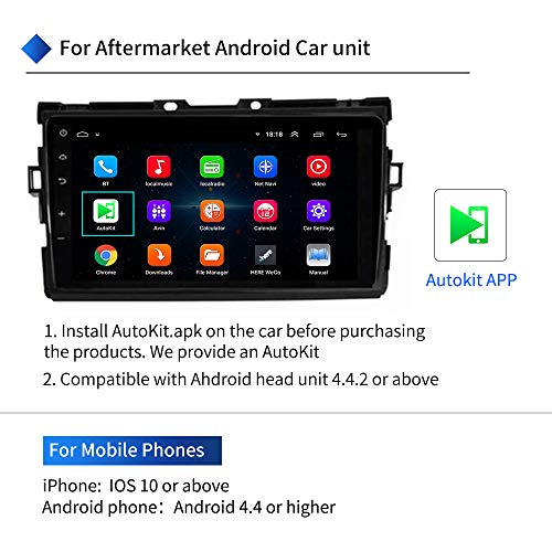 Carlinkit Carplay Dongle con Cable Compatible con la Unidad Principal de Android del Mercado de Accesorios Instaló autokit admite Carplay/Android Auto/Mirroring, NO es Compatible con Factory OEM Car