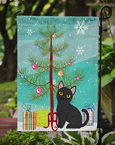 Caroline tesoros del bb4417gf jardín tamaño Bombay gato feliz árbol de Navidad bandera, Multicolor, Small