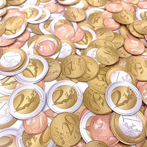 Carpeta Juego de 320 monedas de euro en 1, 2, 5, 10, 20, 50 céntimos + 1 y 2 euros | Coins para aprender a calcular Kaufmannsladen juegos decoración