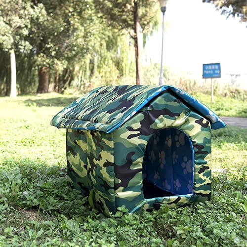 Caseta para gatos con techo de lona impermeable, resistente al viento, plegable para cuatro estaciones, para perros pequeños, para interiores y exteriores