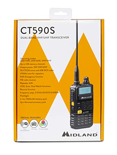 CB Radio VHF/UHF portátil Midland CT590S de Doble Banda Código C1354
