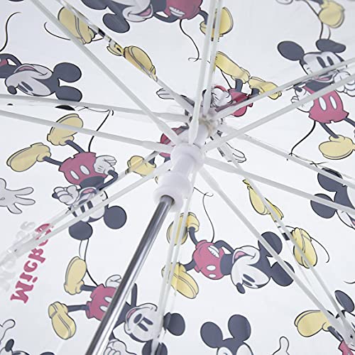 CERDÁ LIFE'S LITTLE MOMENTS- Paraguas Burbuja Manual de Mickey Mouse - Licencia Oficial Disney, Color Rojo (2400000614)