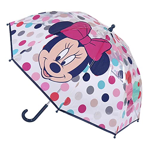 CERDÁ LIFE'S LITTLE MOMENTS- Paraguas Burbuja Manual de Minnie Mouse- Licencia Oficial Disney, Color Azul (2400000613)