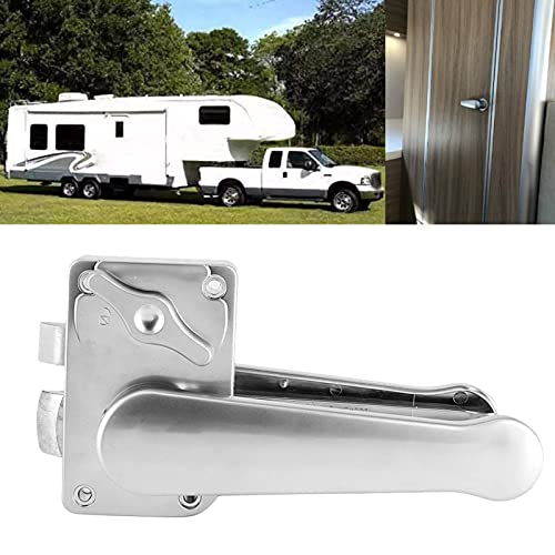 Cerradura de puerta de baño, 21 mm/0.8in + ABS Juego de cerradura de palanca de puerta de baño Perilla de manija de baño Cromo pulido para caravana Yacht RV - Plata