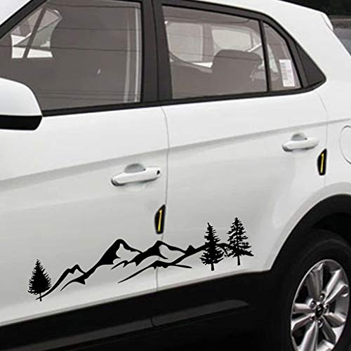 CHENGSE Sticker de Carro, SUV RV Camper Offroad 1 Pieza 100cm Negro/Blanco árbol montaña decoración de Coche Pet Reflectante Bosque Coche Pegatina calcomanía - Negro - 100.8×20.4cm/39.69×8.03inches