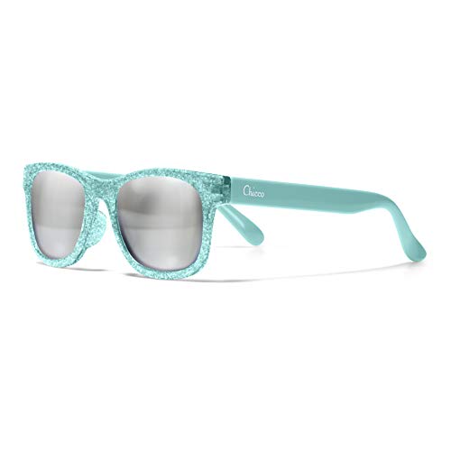 Chicco - Gafas de Sol Infantiles Para Niños De 2 años, Con Montura flexible y Lentes Anti Arañazos, Color Azul Transparente