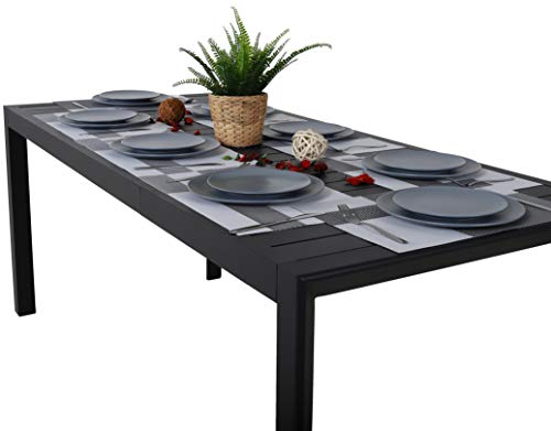 Chicreat - Mesa extensible de aluminio para jardín, 127-180 x 77 x 71,5 cm (Gris- Carbón)