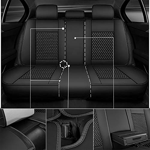 Chifeng Juego de 5 fundas universales para asientos de coche, de fibra sintética, color negro, accesorios para Ford Focus, Kuga, Mondeo.