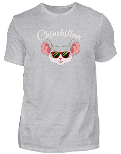 Chinchillan' – Camiseta para Hombre, diseño de Chinchilla, Amigos de los Animales, chillabas Gris (Mezclado). M
