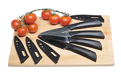 Cloober - Juego de cuchillos de cocina con funda individual, tamaño perfecto para verdura y frutas, fácil transporte fuera de casa, camping, playa, caravanas, etc.