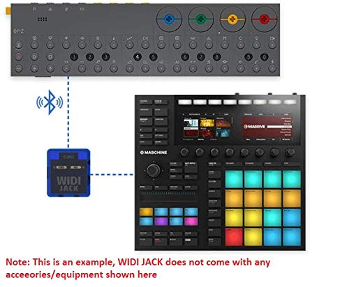 CME WIDI Jack - Interfaz MIDI Bluetooth (5.0) de latencia ultrabaja MIDI inalámbrica, reemplaza la interfaz MIDI y los cables USB a MIDI para el sintetizador EWI Keytar Pedal Piano digital (WJ00B11)