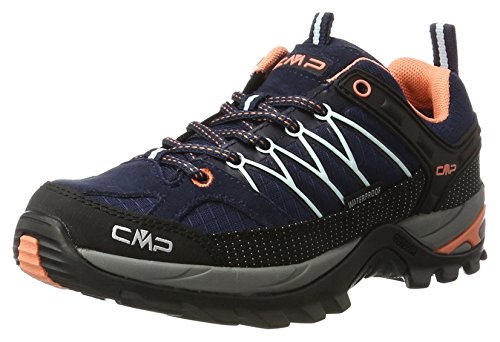 CMP Rigel Low Wmn Trekking Shoe WP, Zapatillas de Senderismo Mujer, B.Blue-Jade-Peach, 39 EU
