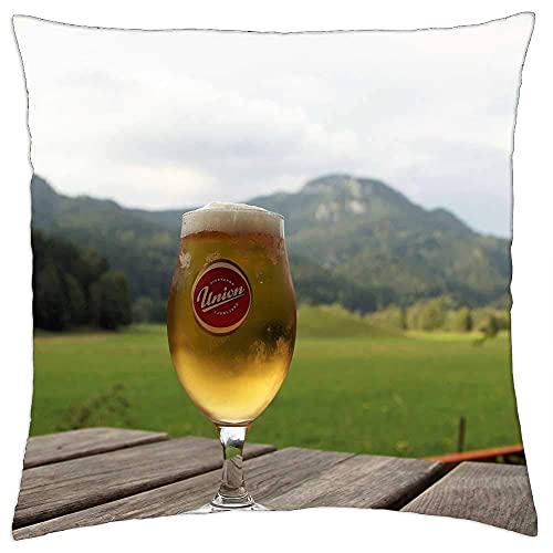 Cojín Cojín Cerveza Un Vaso de Cerveza Jezersko Alpes Julianos Eslovenia