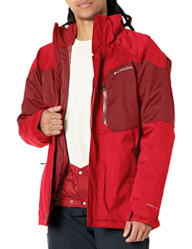 Columbia Alpine Action - Chaqueta de esquí para hombre, Hombre, 1562151, Rojo Montaña, Jaspe Rojo, extra-large
