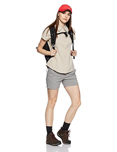 Columbia Silver Ridge Short Sleeve Shirt Camiseta de Senderismo Manga Corta, Mujer, Beige (Fossil), XS