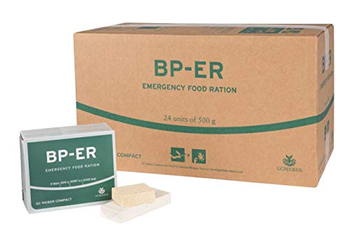 Compact Rieber BP ER Elite Emergency Food 24 x 500 gram Unit Comida a Largo Plazo para Exteriores, campamentos y en situaciones de Crisis (sin BPA y Halal)