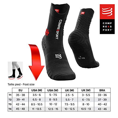 COMPRESSPORT Pro Racing Socks v3.0 Trail Calcetines para Correr, Unisex-Adult, Negro, T1
