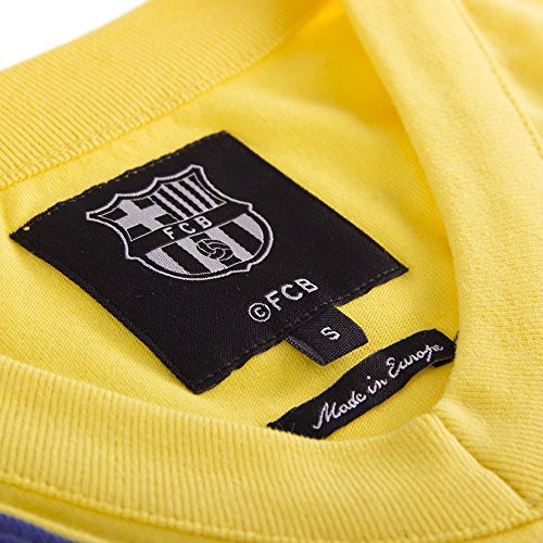 Copa FC Barcelona Away 1978-79 - Camiseta de fútbol Retro con Cuello Redondo para Hombre, Hombre, Camiseta de Cuello Redondo Retro de fútbol, 727, Amarillo, M