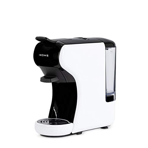 CREATE Máquina de Café Espresso Italiano - Cafetera Multi Cápsulas Compatible Nespresso 3 en 1, 19 Bares con 2 Programas de Café, deposito extraíble, 0,6 L, 1450 W (Blanco)