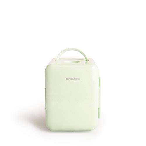 CREATE/FRIDGE MINI BOX/Mini frigorífico retro frío y calor verde pastel/Para cosméticos, termo portátil