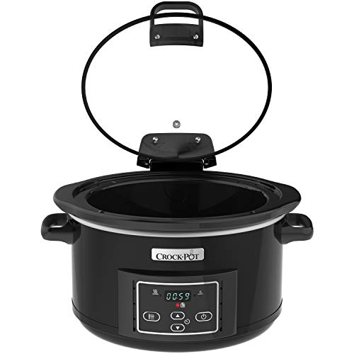 Crock-Pot CSC052X-01 Olla de cocción Lenta Digital para Preparar Todo Tipo de Recetas, 4.7 litros, Acero Inoxidable, Negro
