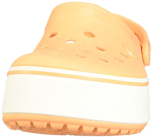 Crocs Crocband Zueco de plataforma para niños | Zapatos cómodos de deslizamiento | Zapatos de plataforma, Cantaloupe, J2 US Little Kid