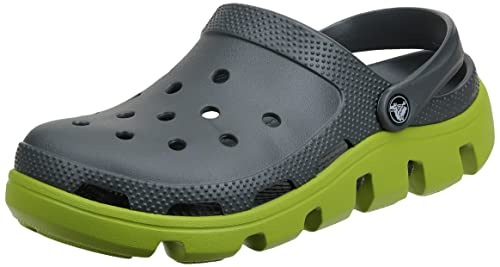 Crocs Duet Sport Clog - Zuecos de material sintético unisex, color Gris (Graphite/Volt Green), 41-42 EU