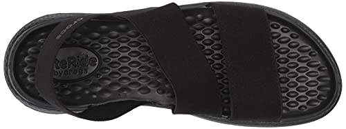Crocs LiteRide Stretch Sandal W Mujer Sandal, Negro (Black/Black), 38/39 EU