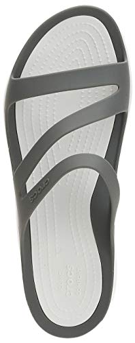 Crocs Swiftwater Sandal Mujer Sandal, Gris (Smoke/White), 38/39 EU