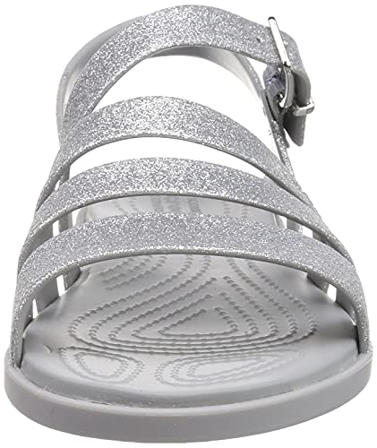 CROCS - Tulum Glitter Sandal - Silver Glitter, Tamaño:42/43 EU