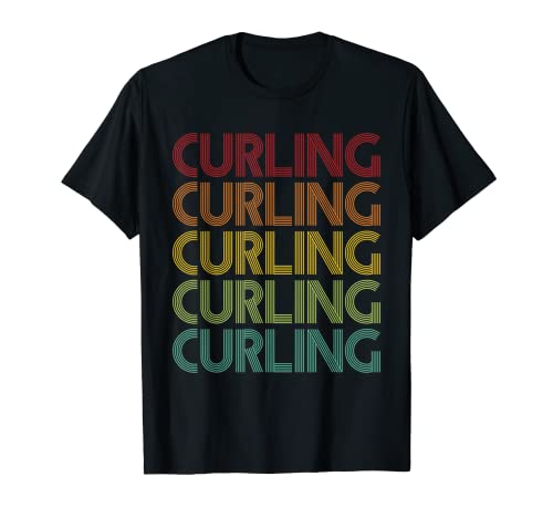 Curling - Bastón de hielo, diseño retro Camiseta