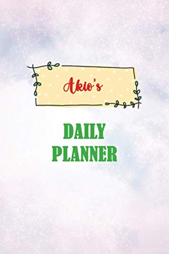 Daily Planner for Akio | 6x9 inches | 100 pages: Daily Planner Paperback without date for planning, organize plan with specific name