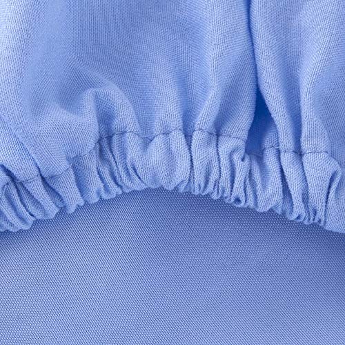 Dalina Textil Juego de Sábanas para Cama 3 Piezas - 1 Sábanas Bajera Ajustable Cama 135cm con Encimera 210x260cm y 1 Funda de Almohada Larga ( Cama de 135x190-200cm Azul Celeste)